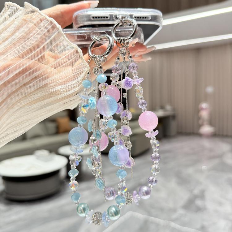 For iPhone 15 Little Fresh Rose Pattern Bracelet Chain TPU Phone Case