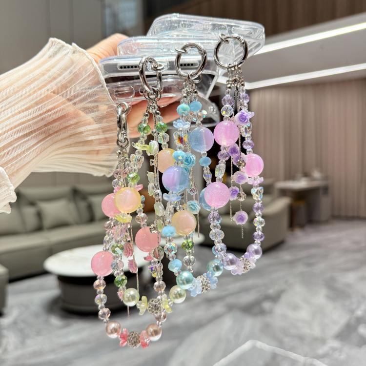 For iPhone 15 Little Fresh Rose Pattern Bracelet Chain TPU Phone Case