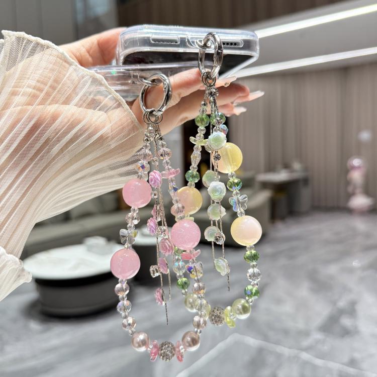 For iPhone 15 Little Fresh Rose Pattern Bracelet Chain TPU Phone Case