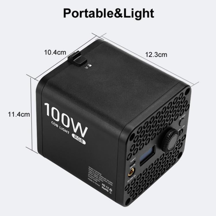 VLOGLITE P100RGB 2700K-6500K Rechargeable Studio Lighting Wireless Photography 100W COB Lamp