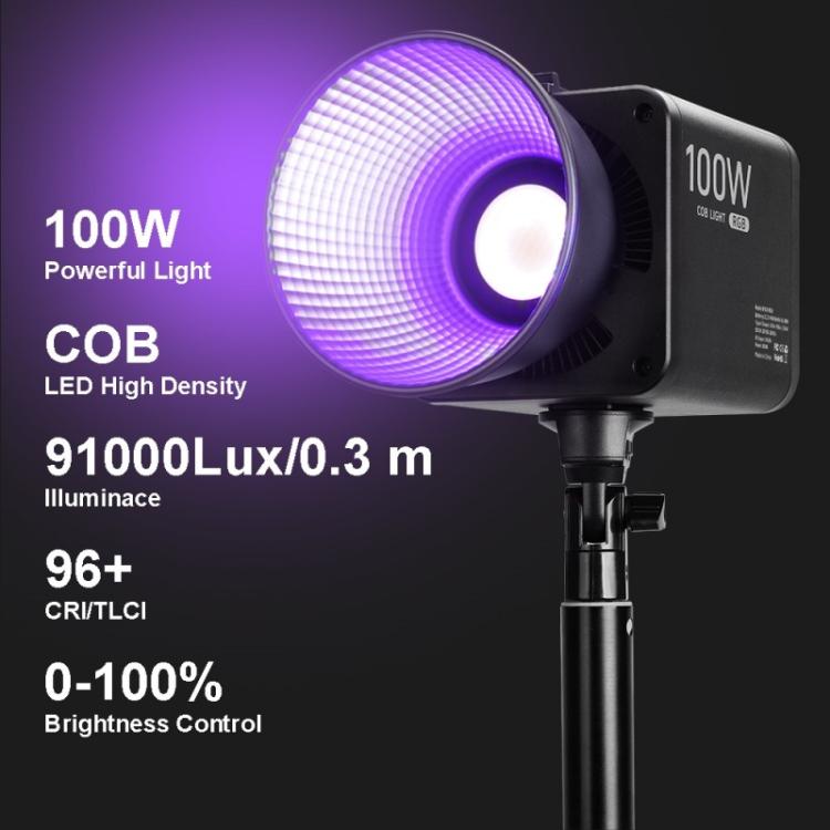 VLOGLITE P100RGB 2700K-6500K Rechargeable Studio Lighting Wireless Photography 100W COB Lamp