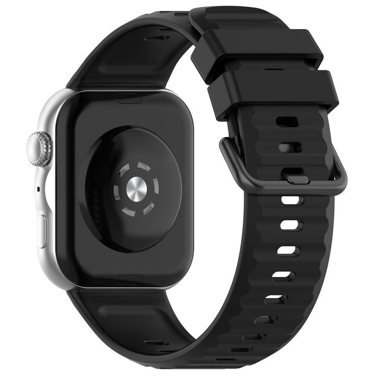 For Huawei Watch Fit 5 / Fit 5 Pro Wave Texture Coloured Buckle Solid Color Silicone Watch Band