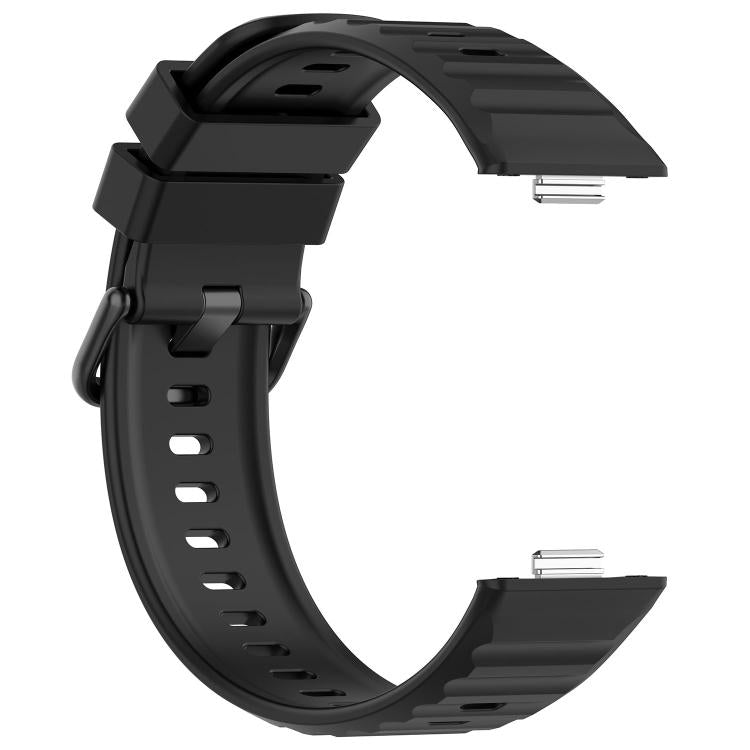 For Huawei Watch Fit 5 / Fit 5 Pro Wave Texture Coloured Buckle Solid Color Silicone Watch Band