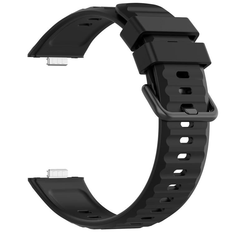 For Huawei Watch Fit 5 / Fit 5 Pro Wave Texture Coloured Buckle Solid Color Silicone Watch Band