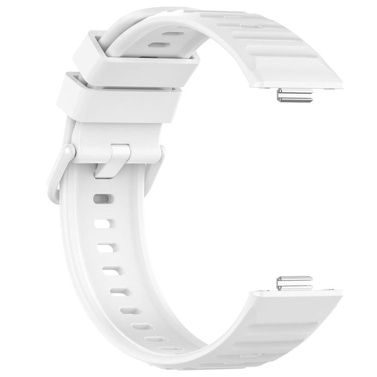 For Huawei Watch Fit 5 / Fit 5 Pro Wave Texture Coloured Buckle Solid Color Silicone Watch Band