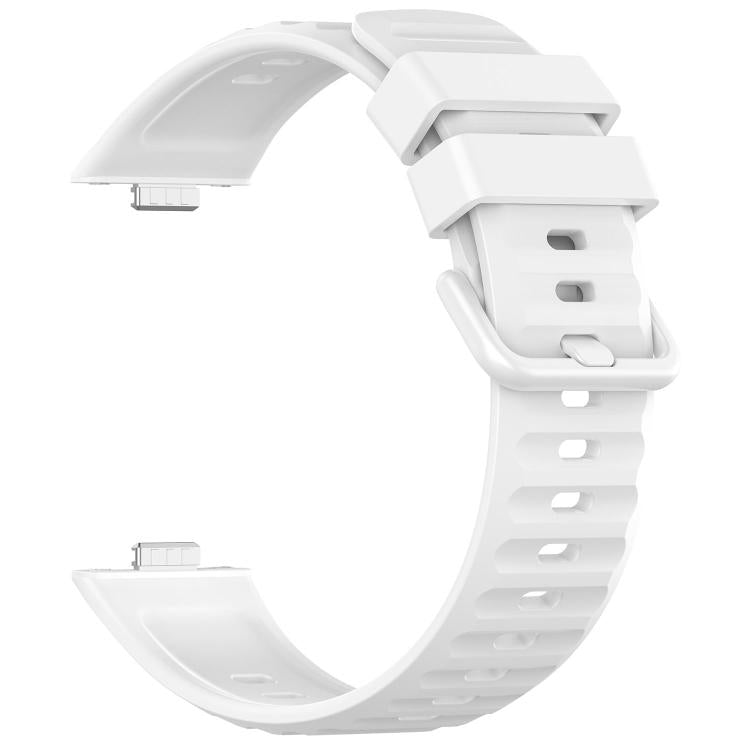 For Huawei Watch Fit 5 / Fit 5 Pro Wave Texture Coloured Buckle Solid Color Silicone Watch Band