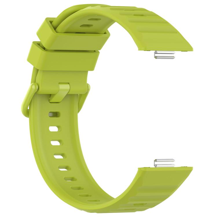 For Huawei Watch Fit 5 / Fit 5 Pro Wave Texture Coloured Buckle Solid Color Silicone Watch Band