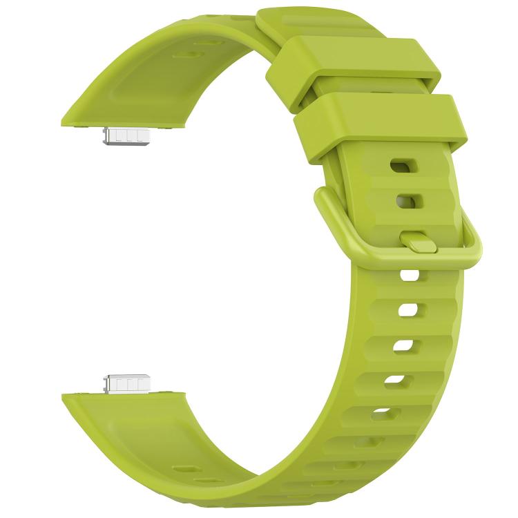 For Huawei Watch Fit 5 / Fit 5 Pro Wave Texture Coloured Buckle Solid Color Silicone Watch Band