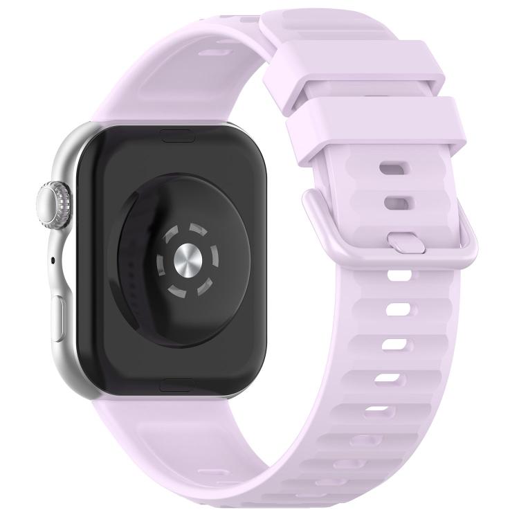 For Huawei Watch Fit 5 / Fit 5 Pro Wave Texture Coloured Buckle Solid Color Silicone Watch Band