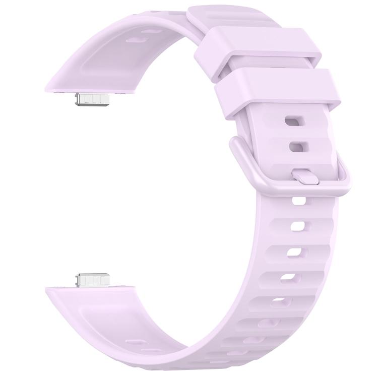 For Huawei Watch Fit 5 / Fit 5 Pro Wave Texture Coloured Buckle Solid Color Silicone Watch Band