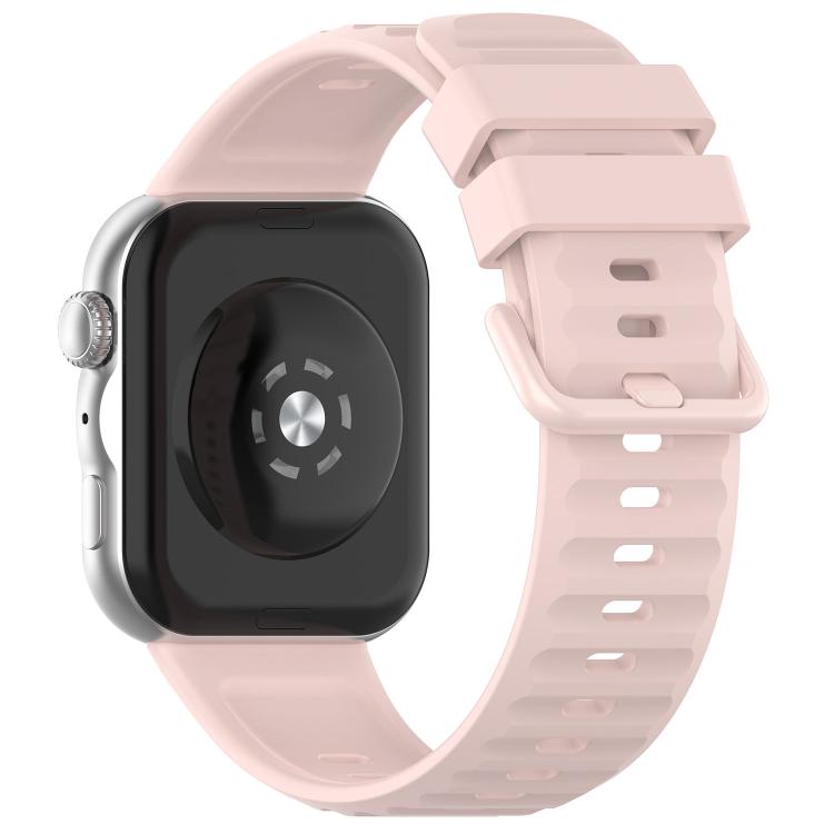 For Huawei Watch Fit 5 / Fit 5 Pro Wave Texture Coloured Buckle Solid Color Silicone Watch Band