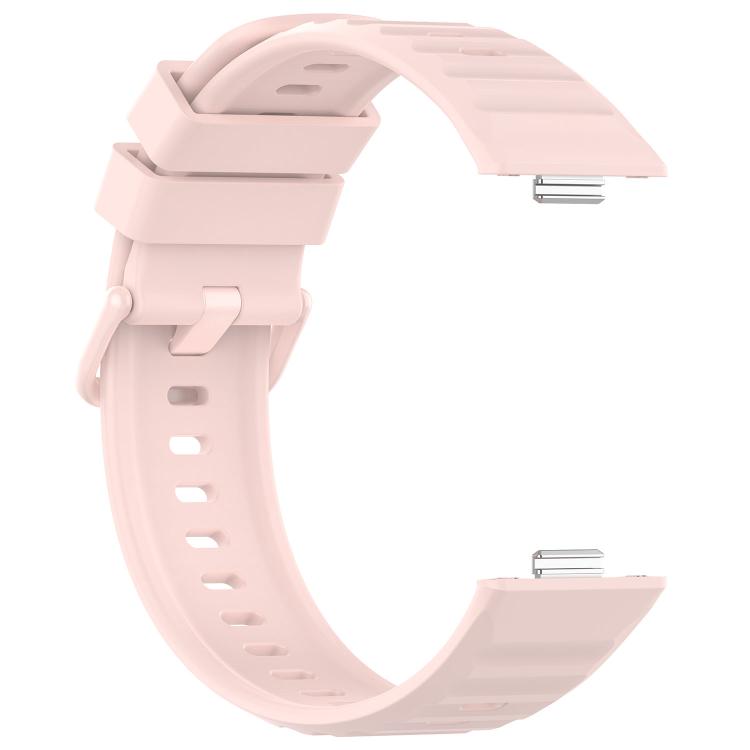 For Huawei Watch Fit 5 / Fit 5 Pro Wave Texture Coloured Buckle Solid Color Silicone Watch Band