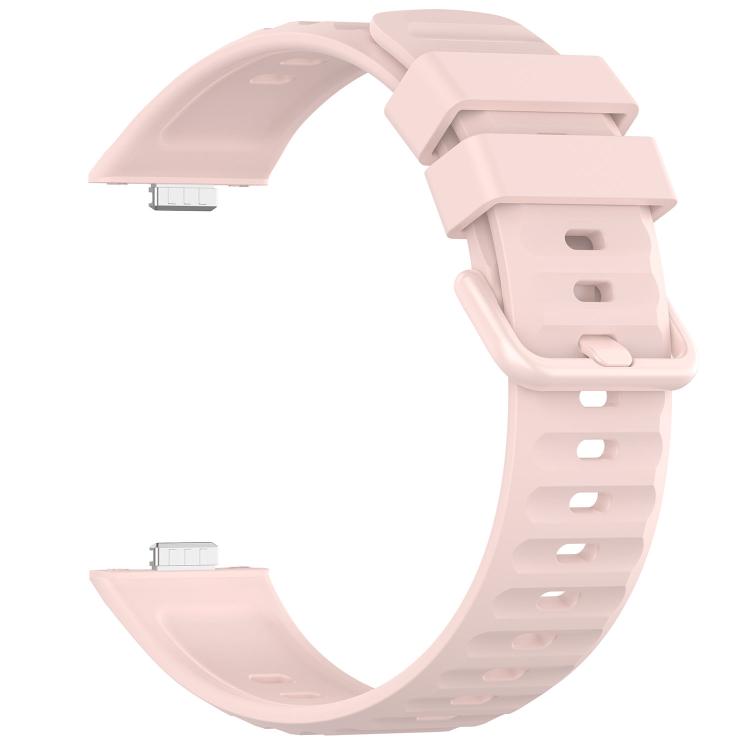 For Huawei Watch Fit 5 / Fit 5 Pro Wave Texture Coloured Buckle Solid Color Silicone Watch Band