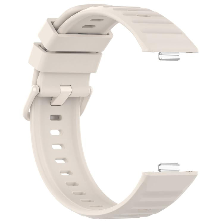 For Huawei Watch Fit 5 / Fit 5 Pro Wave Texture Coloured Buckle Solid Color Silicone Watch Band