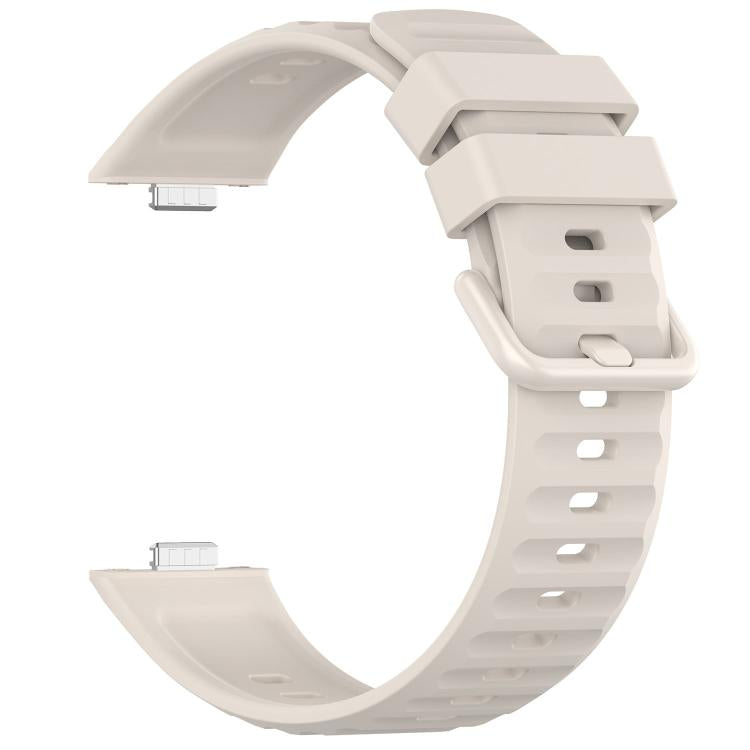For Huawei Watch Fit 5 / Fit 5 Pro Wave Texture Coloured Buckle Solid Color Silicone Watch Band