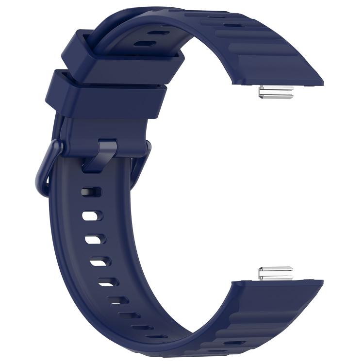 For Huawei Watch Fit 5 / Fit 5 Pro Wave Texture Coloured Buckle Solid Color Silicone Watch Band