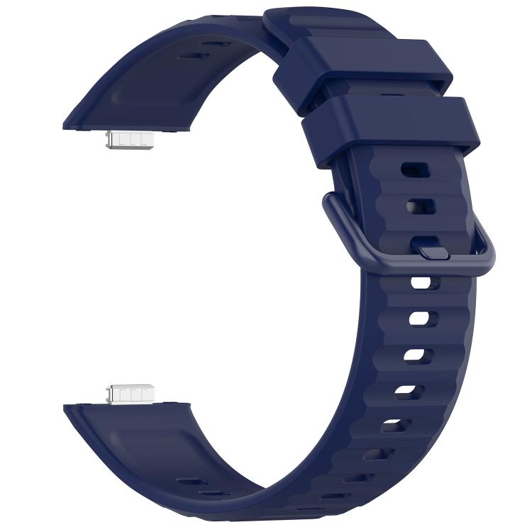 For Huawei Watch Fit 5 / Fit 5 Pro Wave Texture Coloured Buckle Solid Color Silicone Watch Band