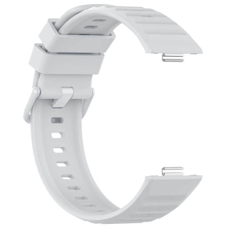 For Huawei Watch Fit 5 / Fit 5 Pro Wave Texture Coloured Buckle Solid Color Silicone Watch Band