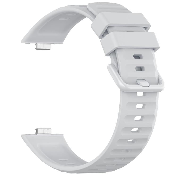 For Huawei Watch Fit 5 / Fit 5 Pro Wave Texture Coloured Buckle Solid Color Silicone Watch Band