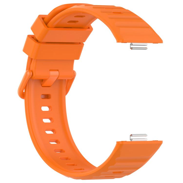 For Huawei Watch Fit 5 / Fit 5 Pro Wave Texture Coloured Buckle Solid Color Silicone Watch Band
