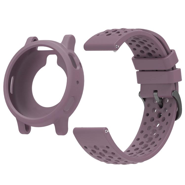 For Amazfit Active Max Silicone Soft Case and Solid Color Perforated Silicone Watch Band