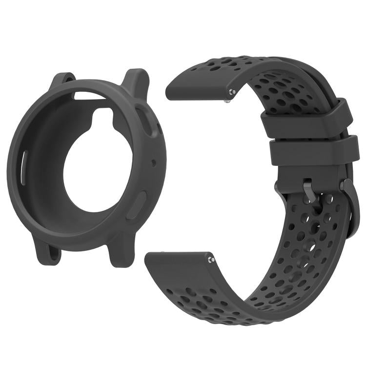 For Amazfit Active Max Silicone Soft Case and Solid Color Perforated Silicone Watch Band