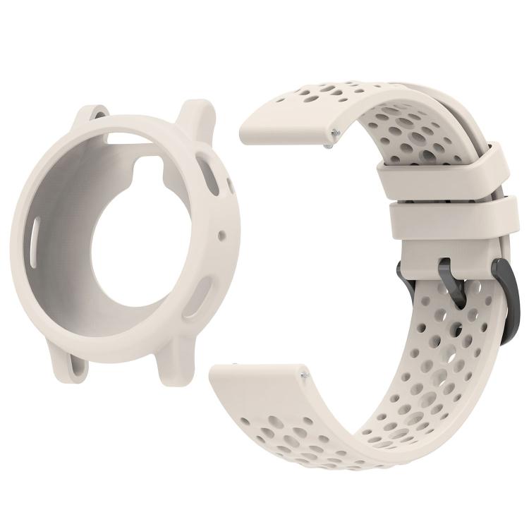 For Amazfit Active Max Silicone Soft Case and Solid Color Perforated Silicone Watch Band