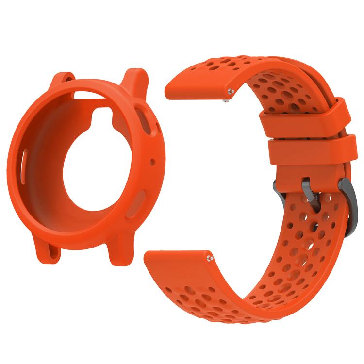 For Amazfit Active Max Silicone Soft Case and Solid Color Perforated Silicone Watch Band