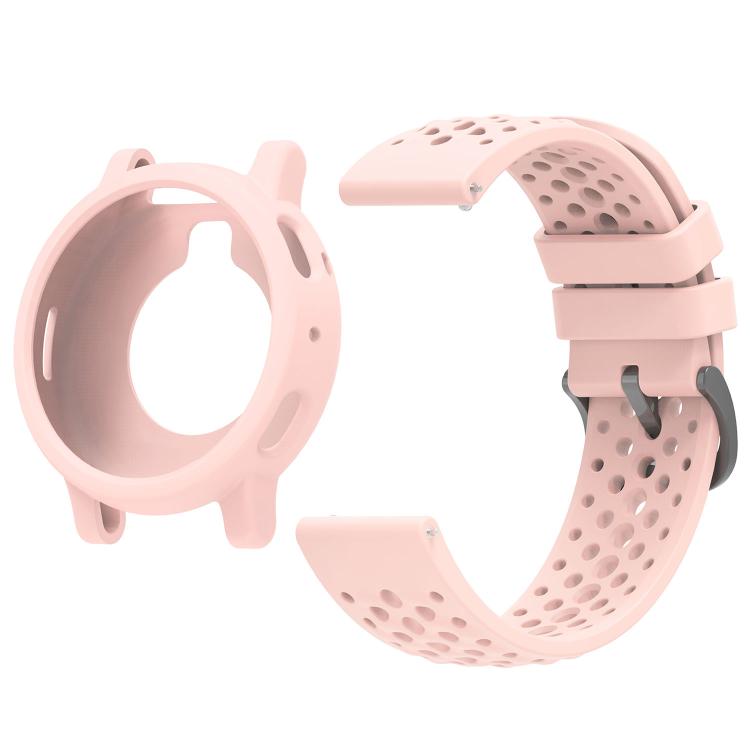 For Amazfit Active Max Silicone Soft Case and Solid Color Perforated Silicone Watch Band