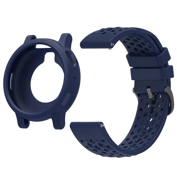 For Amazfit Active Max Silicone Soft Case and Solid Color Perforated Silicone Watch Band