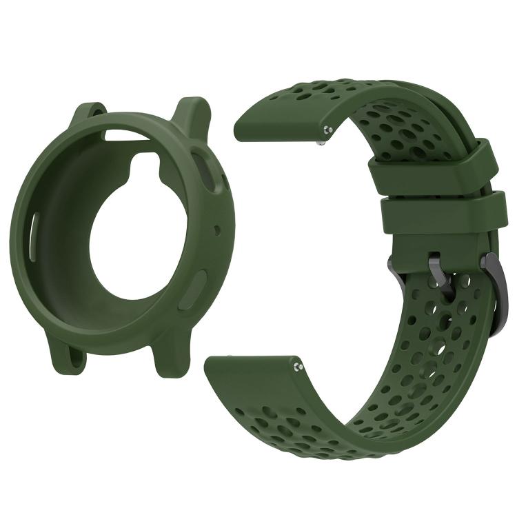 For Amazfit Active Max Silicone Soft Case and Solid Color Perforated Silicone Watch Band