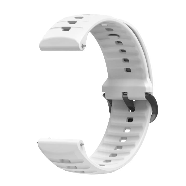 For COROS APEX 4 46mm Solid Color Wavy Textured Black Pin Buckle Silicone Watch Band