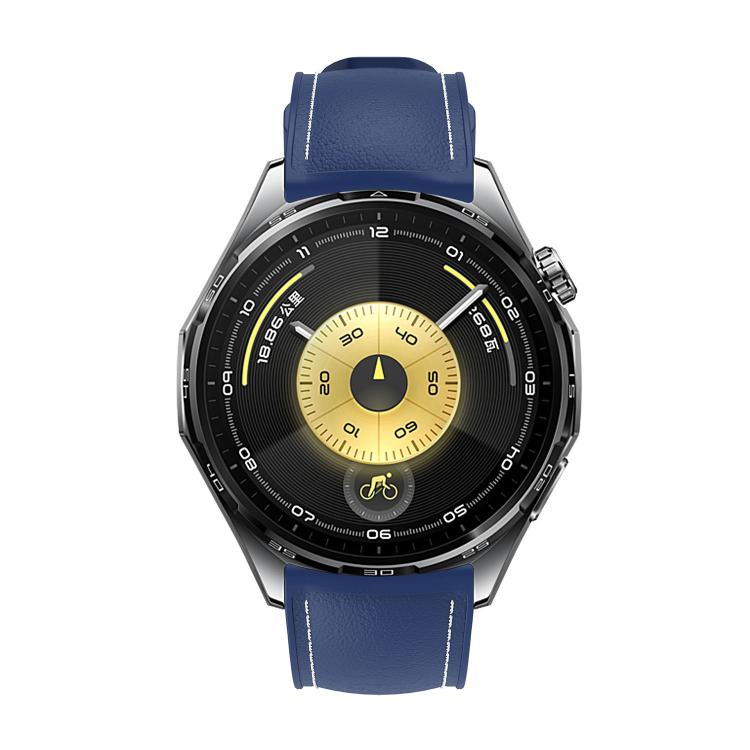 20mm Stitched Silicone Hybrid Vegan Leather Watch Band