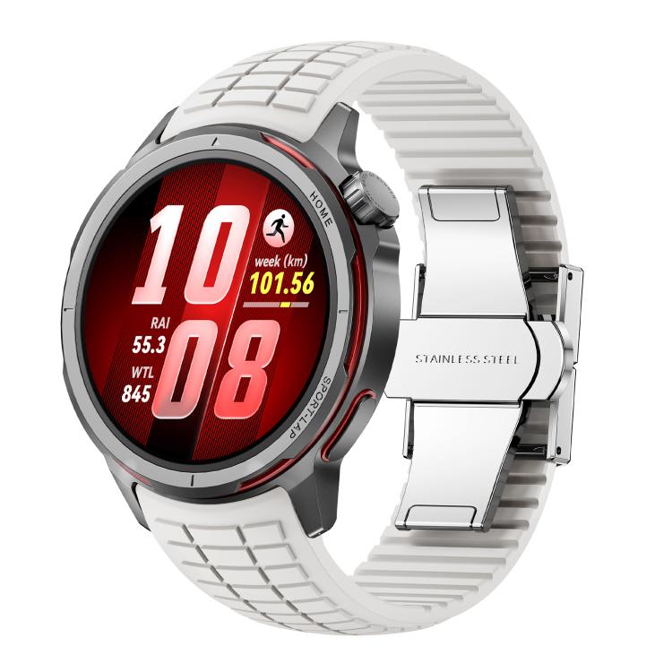For Huawei Watch GT Runner 2 Knurled Texture Folding Buckle Silicone Watch Band