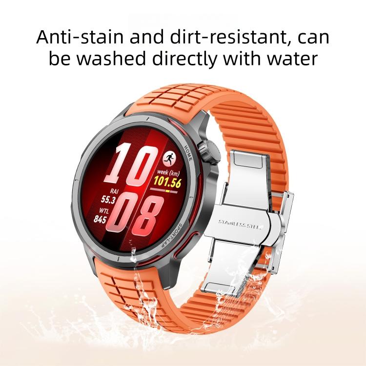 For Huawei Watch GT Runner 2 Knurled Texture Folding Buckle Silicone Watch Band