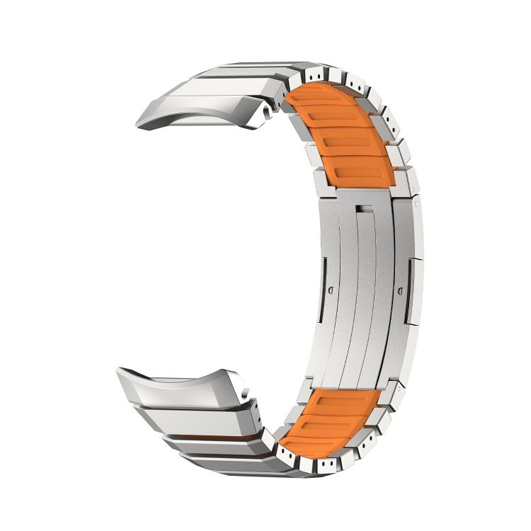 For Huawei Watch GT Runner 2 Press Folding Clasp Titanium Hybrid Silicone Watch Band