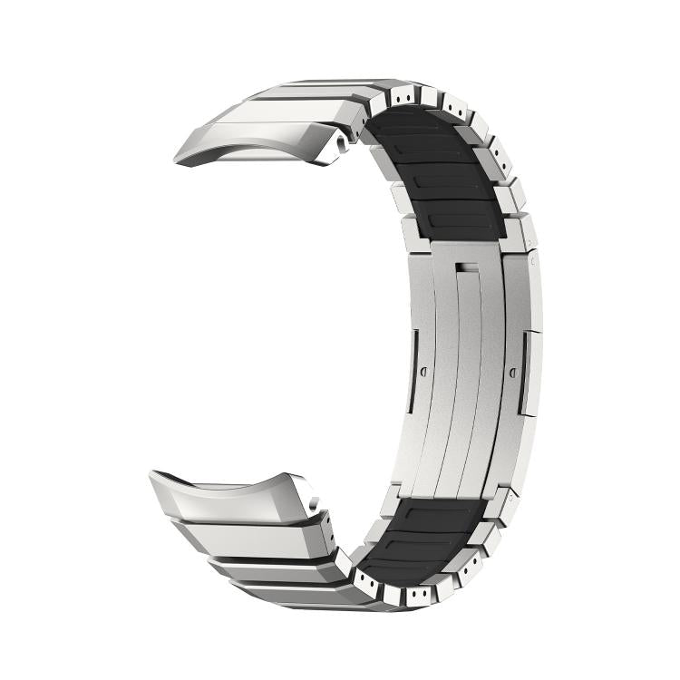 For Huawei Watch GT Runner 2 Press Folding Clasp Titanium Hybrid Silicone Watch Band