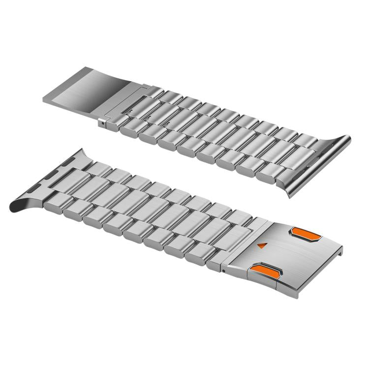For Apple Watch 42mm / 41mm / 40mm / 38mm Three Beads Magnetic Clasp Titanium Alloy Watch Band