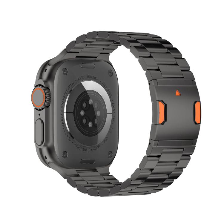 For Apple Watch 46mm / 49mm / 45mm / 44mm Three Beads Magnetic Clasp Titanium Alloy Watch Band
