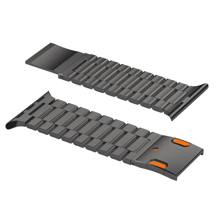 For Apple Watch 46mm / 49mm / 45mm / 44mm Three Beads Magnetic Clasp Titanium Alloy Watch Band