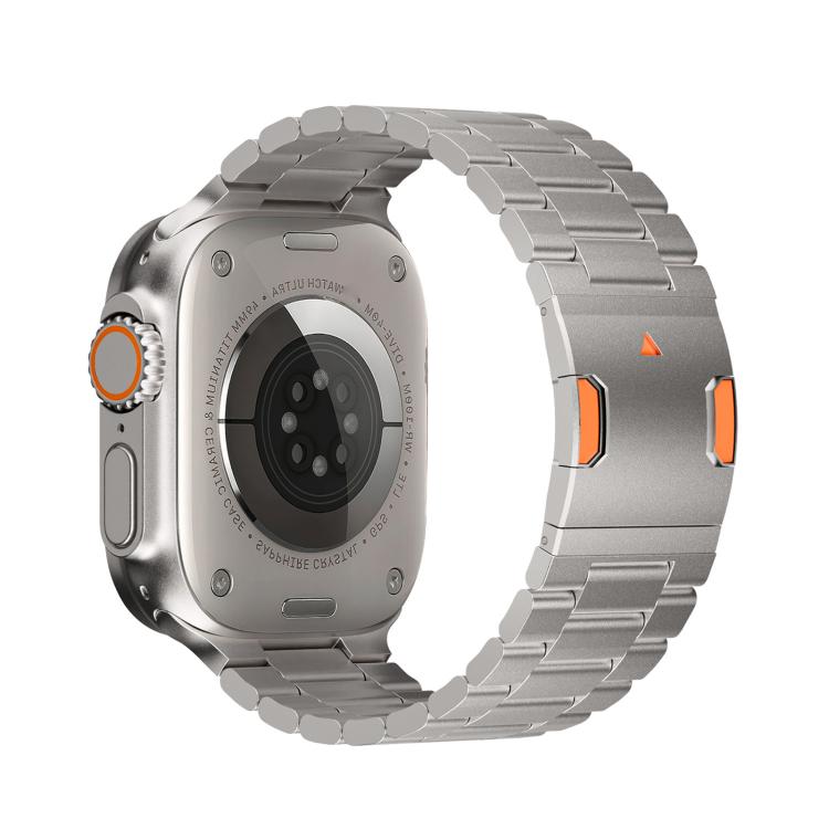 For Apple Watch 46mm / 49mm / 45mm / 44mm Three Beads Magnetic Clasp Titanium Alloy Watch Band