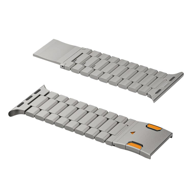 For Apple Watch 46mm / 49mm / 45mm / 44mm Three Beads Magnetic Clasp Titanium Alloy Watch Band