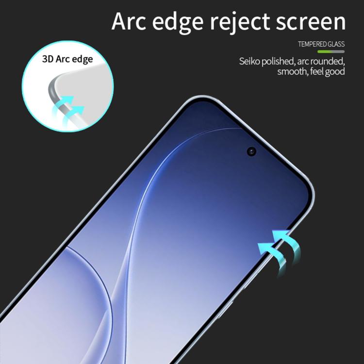 For OPPO Reno15 MOFI 9H 3D Explosion-proof Curved Screen Tempered Glass Film - Black