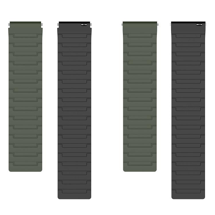 20mm Armor Textured Magnetic Silicone Watch Band