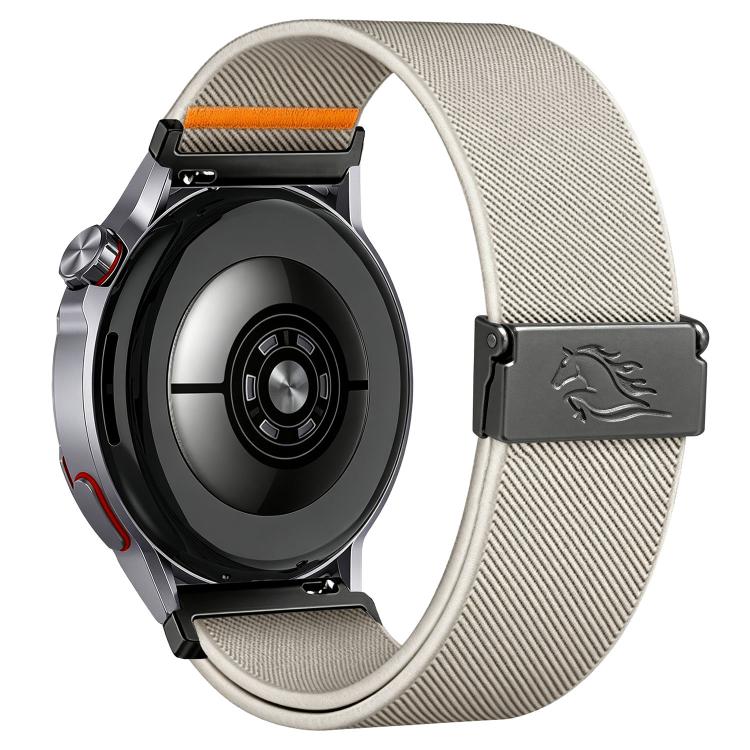 20mm Stretch Nylon Titanium Gray Fly Horse Buckle Watch Band