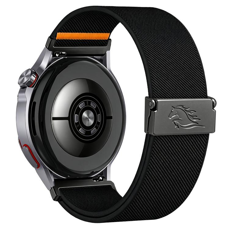 20mm Stretch Nylon Titanium Gray Fly Horse Buckle Watch Band
