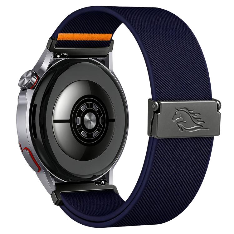 22mm Stretch Nylon Titanium Gray Fly Horse Buckle Watch Band