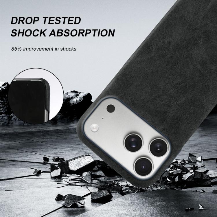 For iPhone 17 Pro Max Retro-skin Magnetic Vegan Leather Back Phone Case