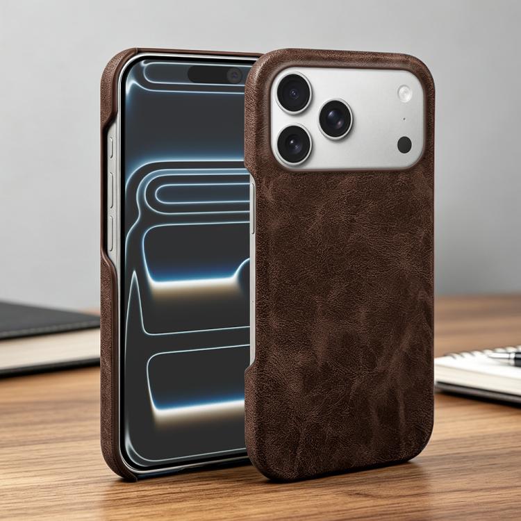For iPhone 17 Pro Max Retro-skin Magnetic Vegan Leather Back Phone Case