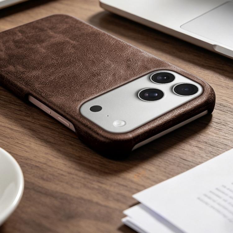 For iPhone 17 Pro Retro-skin Magnetic Vegan Leather Back Phone Case